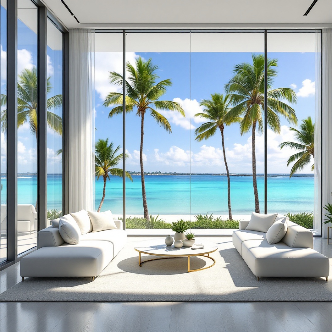 Bright South Florida interior with impact windows